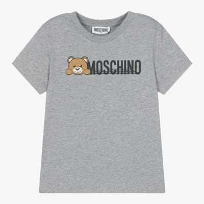 Moschino Kid-teen Grey Cotton Teddy Bear T-shirt