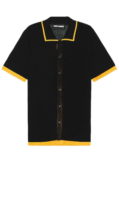 Double Rainbouu 衬衫 – 黑色&金黄色 In Black & Gold
