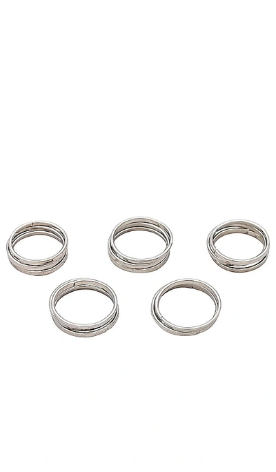 8 Other Reasons Simple Band Ring Set In Silver