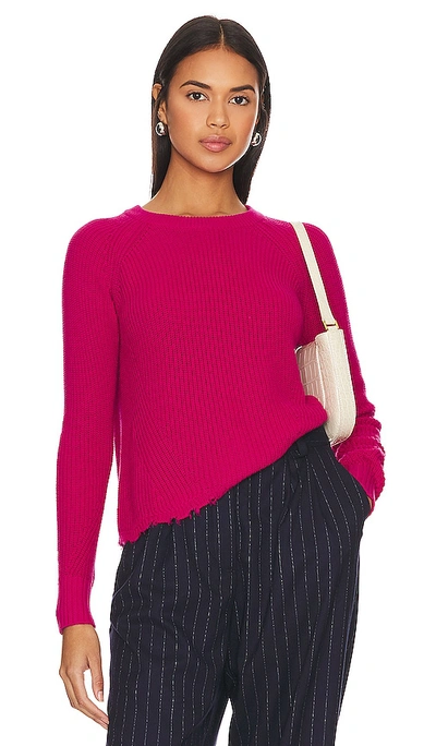 Autumn Cashmere Distressed Scallop Sweater In Barbie