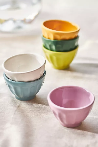 Anthropologie Amelie Assorted Latte Mini Bowls, Set Of 6