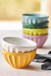 Anthropologie The Latte Stoneware Cereal Bowls, Assorted Set Of 6: Amelie Edition