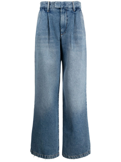 Armarium Bootcut Pleated Jeans In Blue