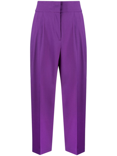 Fabiana Filippi High-waisted Tapered Trousers In Purple