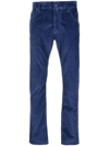 Jacob Cohen Low-rise Straight-leg Corduroy Trousers In Blue