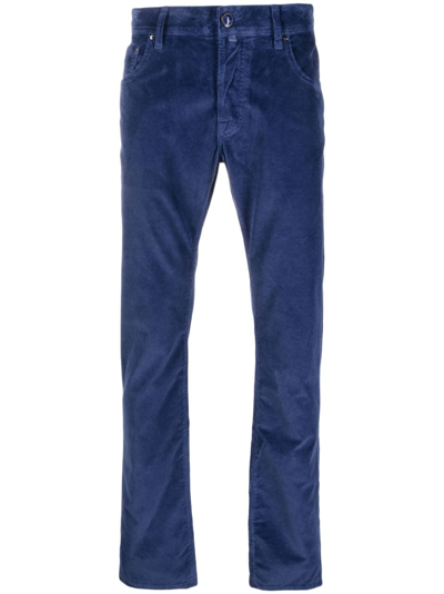 Jacob Cohen Straight-leg Corduroy Trousers In Blue