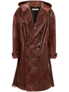 JW ANDERSON HOODED LEATHER TRENCH COAT