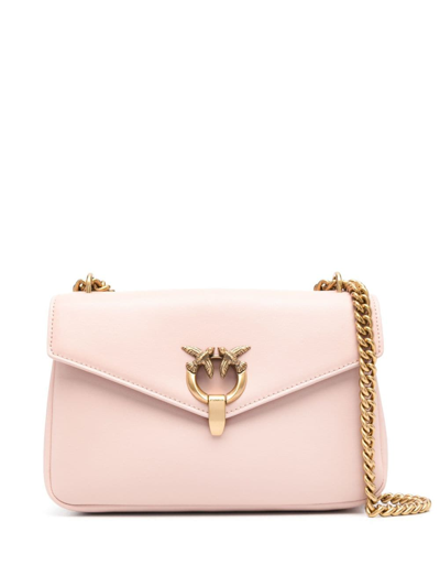 Pinko Cupido Leather Shoulder Bag In Pink