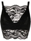 PACO RABANNE LACE-DETAIL CROPPED TOP