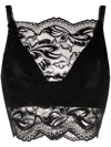Rabanne Lace-detail Cropped Top In Black