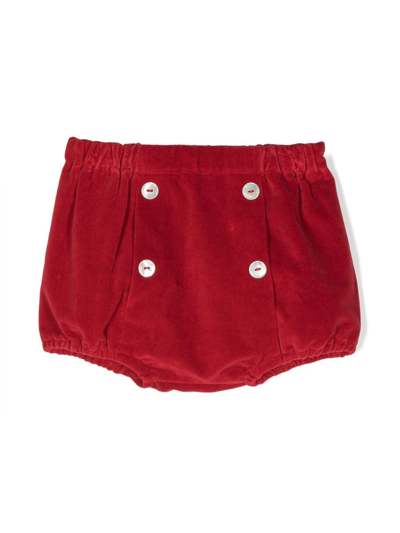 Siola Babies' Red Velvet Culotte In Rosso