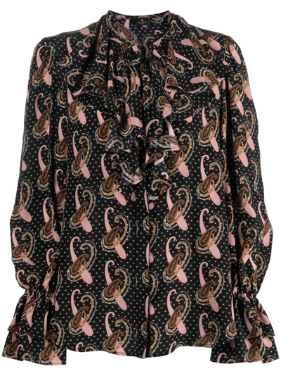 Etro Paisley-print Silk Blouse In Black