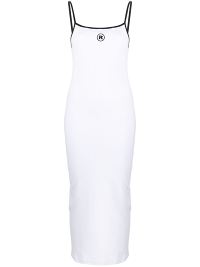 Rotate Birger Christensen Logo-print Sleeveless Dress In White