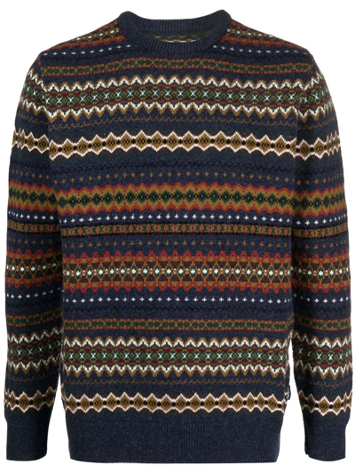 BARBOUR GRAPHIC-PRINT WOOL JUMPER