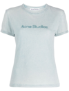Acne Studios Logo-print Cotton T-shirt In Light Blue