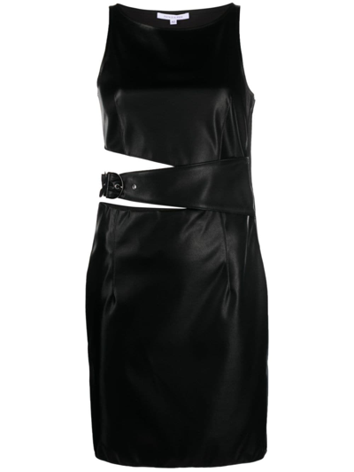 Patrizia Pepe Cut-out Round-neck Minidress In Black