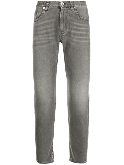 Eleventy Low-rise Straight-leg Jeans In Medium Grey