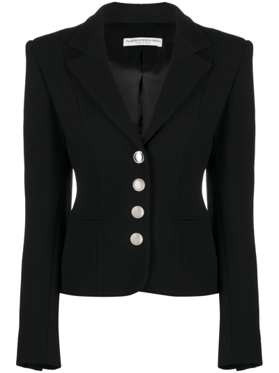 ALESSANDRA RICH SINGLE-BREASTED VIRGIN WOOL BLAZER