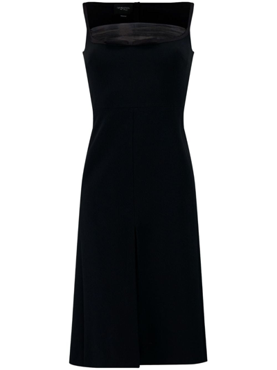 Giambattista Valli A-line Midi Dress With Mesh Inset Detail In Black