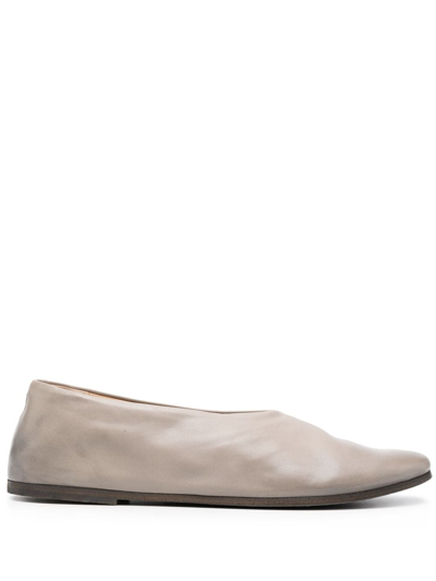Marsèll Spatolona Square-toe Ballerina Shoes In Grey