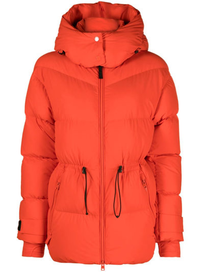 Woolrich Matt Hooded Down Jacket In Orange