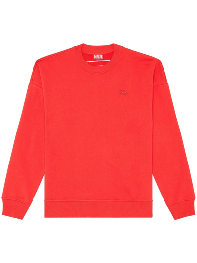 Diesel Oval-d Cotton Sweatshirt In Red