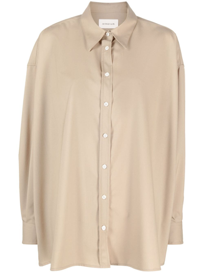 Armarium Leo Wool Button-front Shirt In Sand