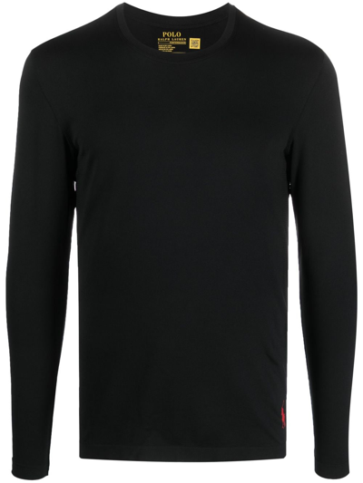 Polo Ralph Lauren Crew-neck Long-sleeve T-shirt In Black