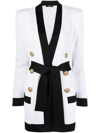 BALMAIN DOUBLE-BREASTED BELTED CARDIGAN COAT