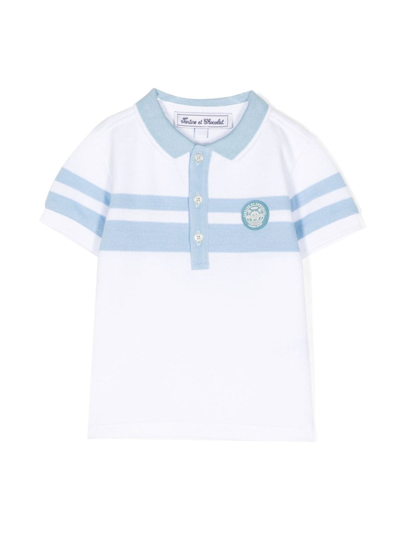Tartine Et Chocolat Babies' Logo-patch Cotton Polo Shirt In White