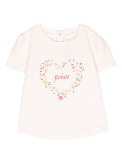 Tartine Et Chocolat Babies' Floral-print Cotton T-shirt In Pink