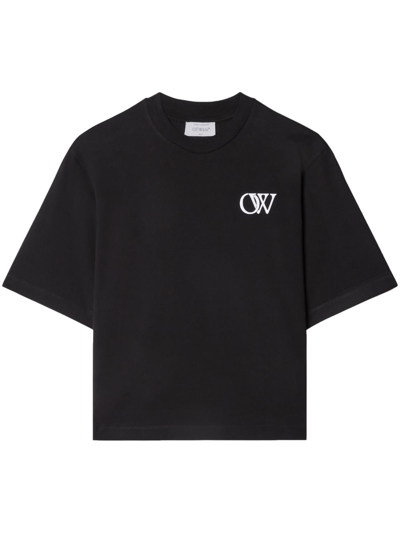 Off-white Logo-print Short-sleeve T-shirt In Black White