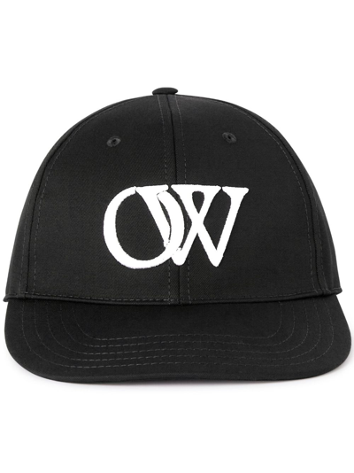 Off-white Drill Logo-embroidered Baseball Cap In White/black