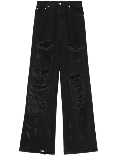 Vetements Wide-leg Denim Jeans In Black