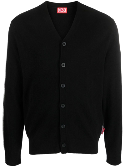 Diesel K-zante Wool-cashmere Cardigan In Black