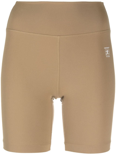 Sporty And Rich High-waist Stretch Shorts In Neutrals