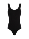 Bottega Veneta Intreccio Stretch Nylon One Piece Swimsuit In Black