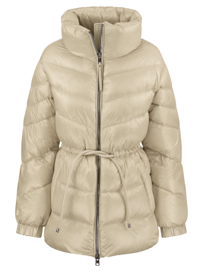 Woolrich Aliquippa Puffy - Medium Nylon Down Jacket In Milk