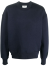 Ami Alexandre Mattiussi Sweatshirt With Logo Embroidery In Blue