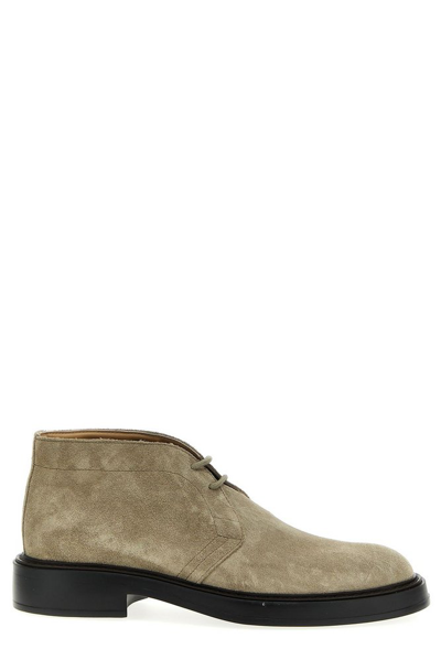 Tod's Desert Suede Lace-up Boots In Open Beige