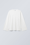 Weekday Oversized Long Sleeve T-shirt In White