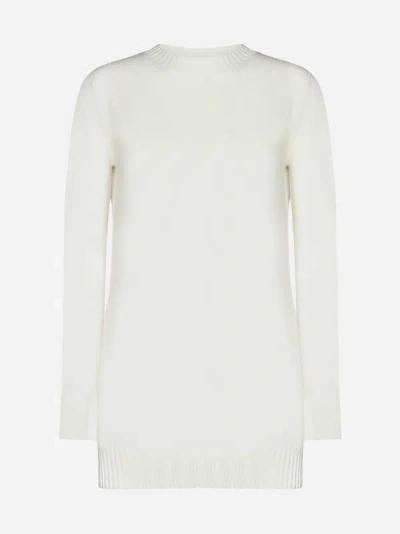 Max Mara Selina Oversized Cashmere Knit Sweater In White