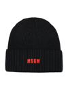 MSGM MSGM LOGO EMBROIDERED KNITTED BEANIE