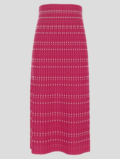 Alexander Mcqueen Knit Long Skirt In Pink