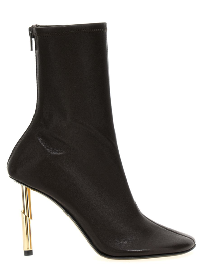 Lanvin Sequence 95mm Leather Ankle Boots In Black