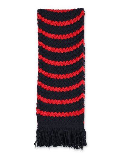 Alanui Navigators Virgin Wool Scarf In Rosso,black