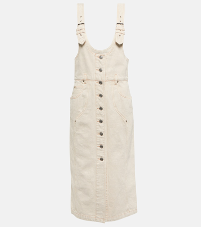 Marant Etoile Filipine Denim Mini Dress In Grey