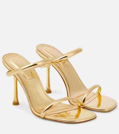 Simkhai Siren Metallic Leather Sandals In Camel