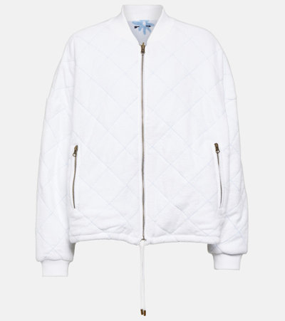 The Upside Rani Reversible Cotton Bomber Jacket In White