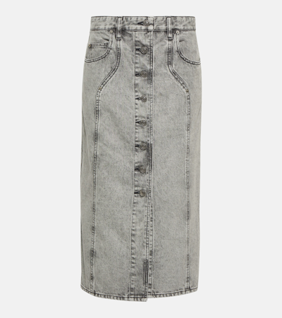 Isabel Marant Étoile Vandy Denim Midi Skirt In Grey